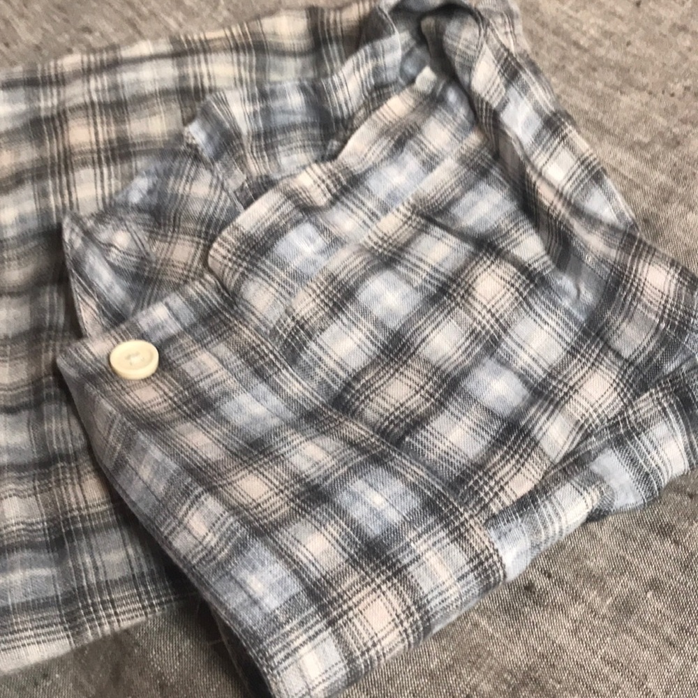 Men’s linen plaid XL button downshirt